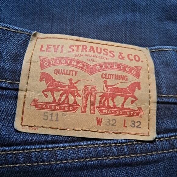 Levi's 511 Dark Wash Slim Fit Denim Jeans -Size W32 L32 - Picture 5 of 7